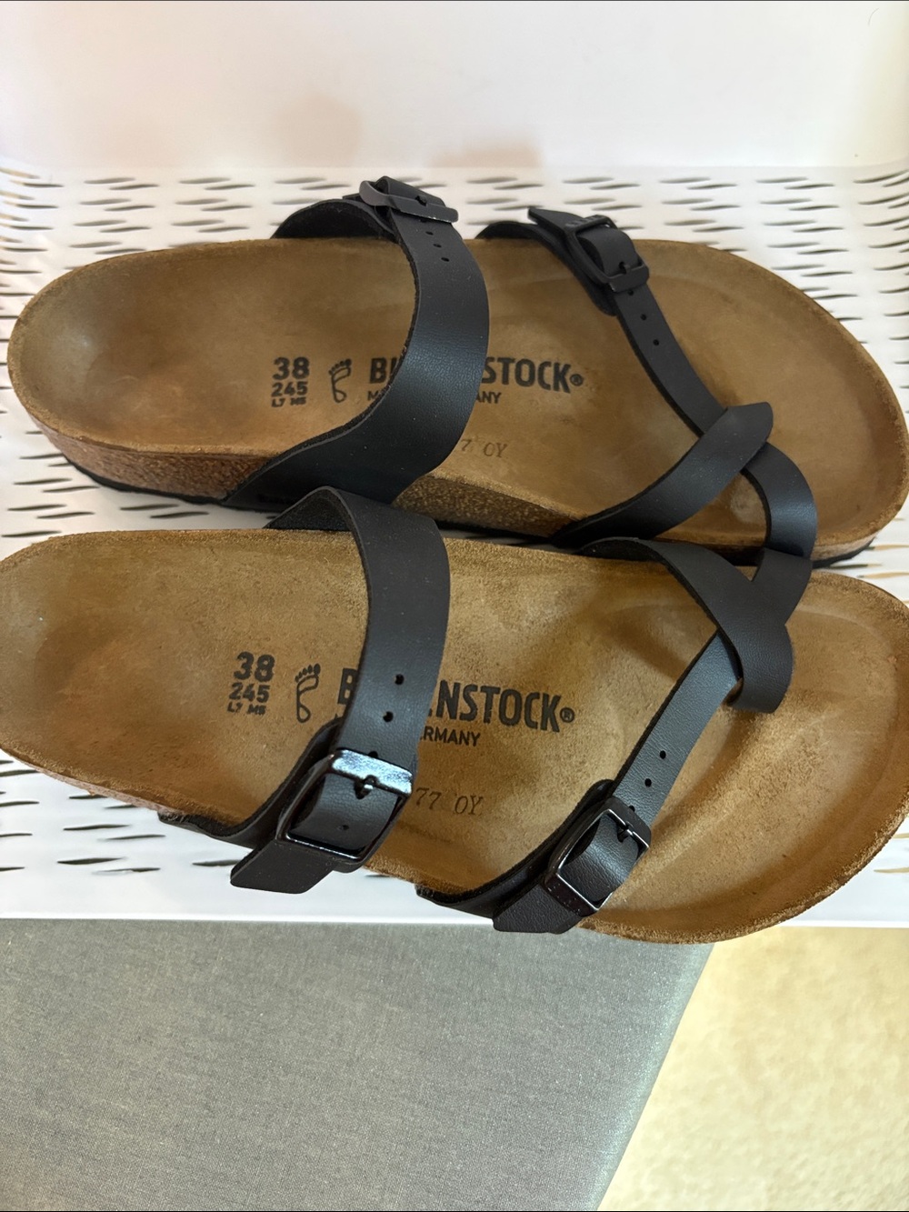 Birkenstock Black Two-Strap Buckle Footbed Sandals - Picture 2 of 6